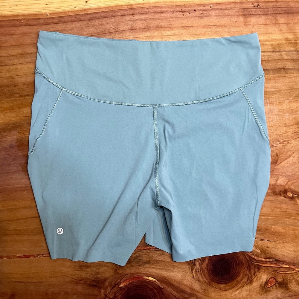 Lululemon Align High Rise Shorts 16 Blue Bike Stretch Athletic Workout
